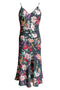 Shalom "Fishnet Floral" Bias Cut Silk Slip Dress